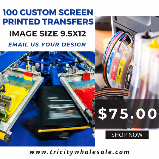 100 One Color Custom Screen Print Transfers