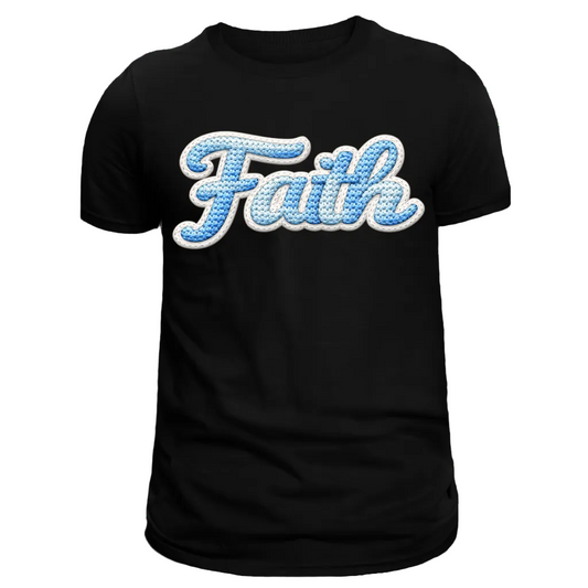 Faith 3D Embroidered Yarn Style DTF Transfer| Ready To Press