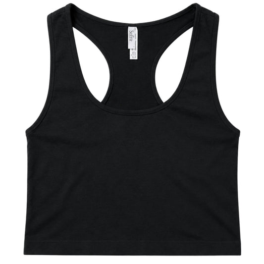 Black Ladies Nylon/Spandex Crop Tank
