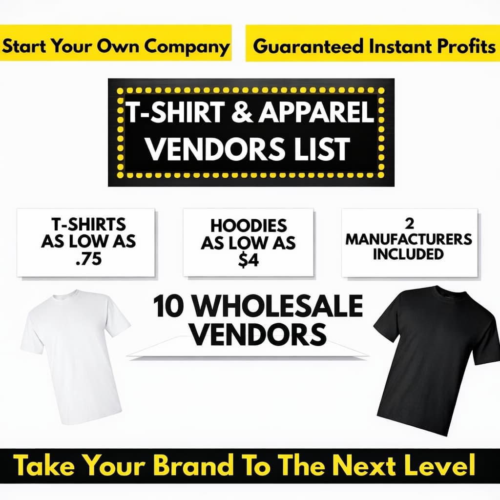 T-Shirt & Blank Apparel Vendors List